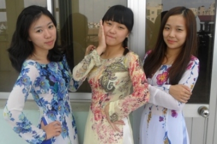 꺄 아오자이 입었어요! ㅎㅎ